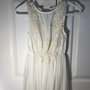 LF mika and gala white lace mini dress